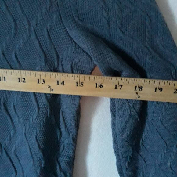 Cupio Mock Neck Womens Small Blue Cable Knit Stretch Cut Out Long Sleeve NWT - Picture 5 of 12